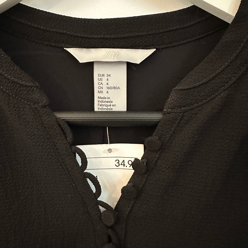 NWT H&M Black Dress Size 4 - Picture 2 of 7